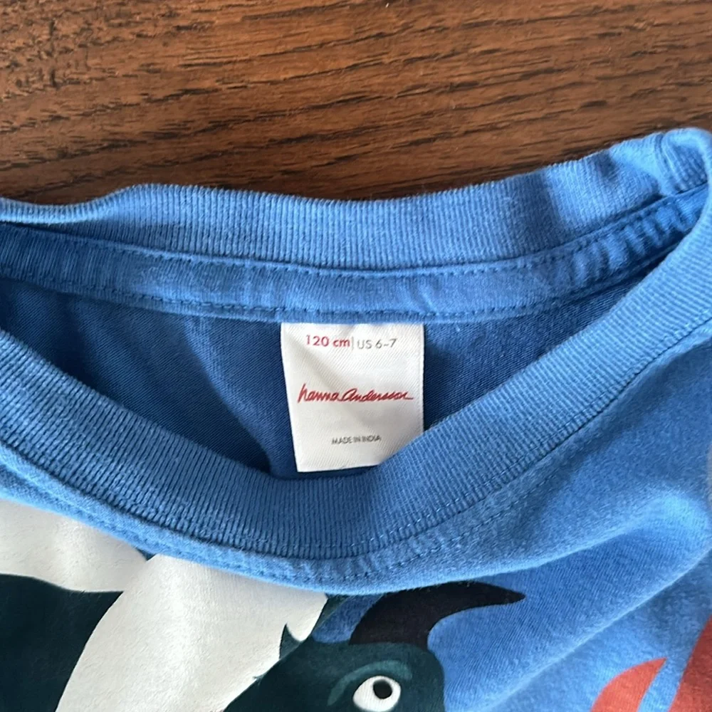 Hanna Andersson Graphic Long Tee size 6/7 boys.#dragon - Picture 3 of 3